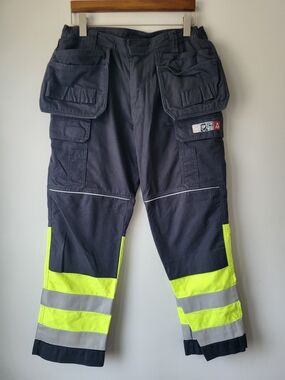 Hi-Vis Navy+ Yellow Flash&flame Protective Tool Cargo Work Pants